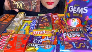 ASMR EATING CHOCOLATEGEMS MINISTWIXDIARYMILK SILK OREOKITKATSNICKERS [upl. by Conant193]