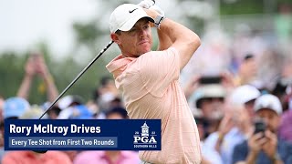 Rory McIlroy All Drives  Rounds 1 amp 2  PGA Championship  2022 [upl. by Anaiq]