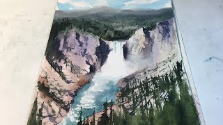 WATERCOLOR  Paint a Waterfall [upl. by Clie243]