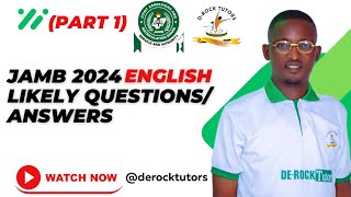 JAMB 2024 ENGLISH POSSIBLE QUESTIONS AND ANSWERS PART 1 [upl. by Ynetruoc57]