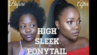 Less than 15 How to Sleek Ponytail with Thin Edges amp Short 4C Hair NO WAVES  Lebanna Beauty [upl. by Susette]