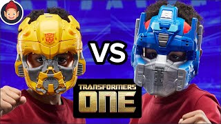 Transformers One Toys  2 in 1 Mask Optimus Prime Orion Pax amp Bumblebee B127 Unboxing [upl. by Aeslek51]