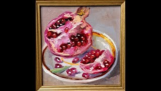 Рисуем гранат маслом Pomegranate Vugar Mamedov [upl. by Goto]