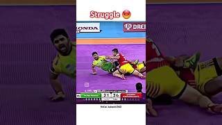 Pardeep struggle allout 💪😡 kabaddi360 kabaddishorts pklseason11 prokabaddi pkl sportskabaddi [upl. by Parthen]