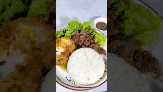 Rice with Lok Lak Beef 🥩 dinner rice loklak beef egg shorts shortvideo youtubeshorts [upl. by Roberson]