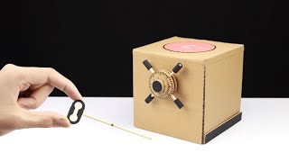 How To Make a Coin Bank From Cardboard very simple with a secret lock [upl. by Parsaye475]