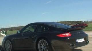 1080p Porsche 997 Turbo PDK vs Audi R8 V10 EGear x 2 races [upl. by Lletnahs370]