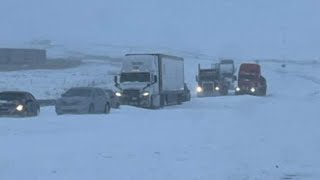 Horror Conditions On I40 in New Mexico Due To First Blizzard [upl. by Barby]