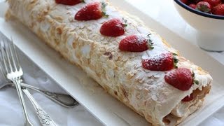 Strawberry Meringue Roulade recipe [upl. by Ainesej]