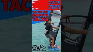 top tip for smooth tacks windsurfing getwindsurfing tack howto windsurf [upl. by Shela899]