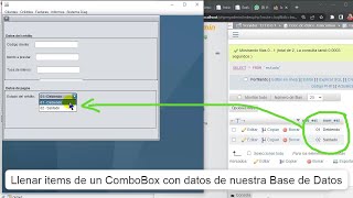 46 Llenar intems u opciones de un ComboBox con datos almacenados en una base de datos Java NetBeans [upl. by Gnilyam]