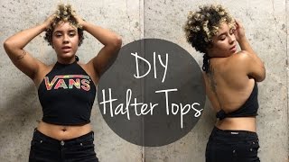 DIY Halter Top From TShirt No Sewing  prillakilla [upl. by Dehsar]