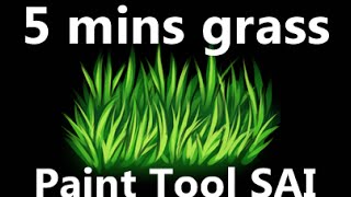 Drawing Grass Paint Tool SAI [upl. by Attenad]