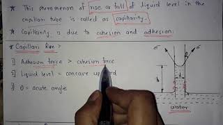 Concept of Capillarity  Fluid Mechanics [upl. by Nagyam]