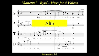 William Byrd  Mass for Four Voices  Sanctus Alto [upl. by Aikemet]