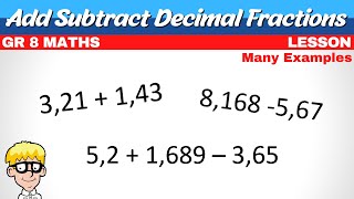 Decimal Fractions Grade 8  Add and Subtract [upl. by Hailahk]