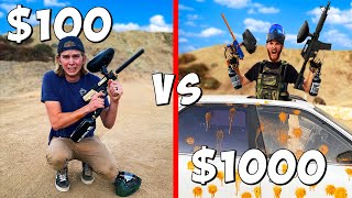 100 vs 1000 Paintball Battle Royale BUDGET CHALLENGE [upl. by Robbi]