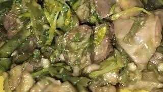 Chicken Gizzard with papaya flower Garo Style Cooking soda kapa [upl. by Adnek]