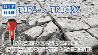 Breaking up concrete in a controlled way with a Jackhammer [upl. by Jenette]