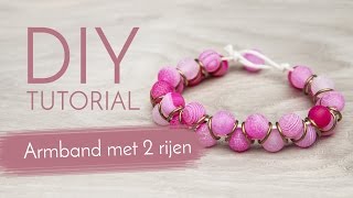 Sieraden maken met Kralenwinkel Online  armband met 2 rijen kralen [upl. by Ilaw]