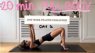 20MIN full body pilates workout  DAY 1 CHALLENGE  no equipment [upl. by Alard]