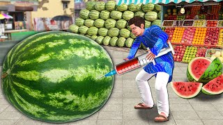 Lalchi Pehalwan Syringe Injection Watermelon Wala Hindi Kahani Hindi Moral Stories New Comedy Video [upl. by Varrian]