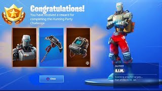 New HUNTING PARTY Skin REWARDS New Fortnite AIM Pickaxe [upl. by Atirec]