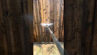 Pressure Washing a fence in preparation for fence staining fenfencing aining cing [upl. by Sivie]