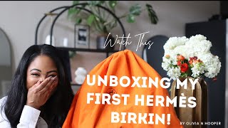 Unboxing My First Hermes Birkin Luxury Dream Come True luxuryfashion hermes [upl. by Kornher]