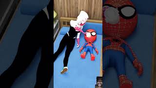 Spidey vs Spider Gwen After feeding baby SpiderMan short viral tending [upl. by Fletch]