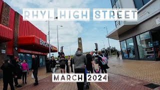 Rhyl Town Centre High Street Walk On Easter Sunday 2024  Denbighshire Wales [upl. by Hermia]