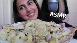 EATING CREAMY TORTELLINI  ASMR  VERY LOUD CHEWING SOUNDS  PASTA  CHEESY  MUKBANG  breeze eats [upl. by Nylavad]