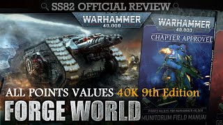 ALL POINTS VALUES Forge World WH40K 9th Edition Munitorum Field Manual  Chapter Approved 2020 [upl. by Gayler]