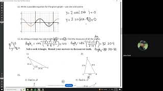 Honors Algebra 2 STEM  Spring Final Exam Review Page 3 [upl. by Nylsoj]