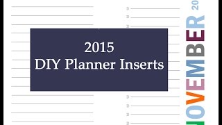 2015 Planner Inserts for Franklin Covey and Filofax [upl. by Einnal]