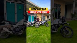 Royal Enfield Himalayan 450 Tubeless Spoke Wheels Revealed  BikeWale shorts royalenfieldhimalayan [upl. by Merlina464]