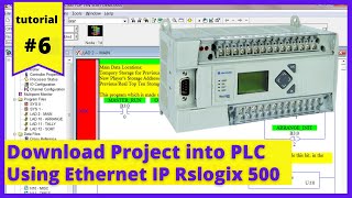 Lesson 6  How to download program backup into a new Micrologix 1400 PLC using Ethernet IP [upl. by Nnaharas]