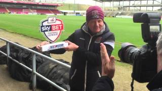 Chris Wilder being presented with the November 2015 Manager of the Month award [upl. by Akinit696]