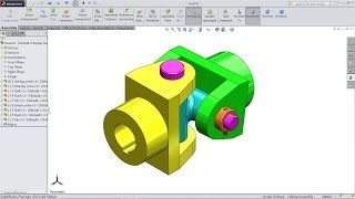 Solidworks tutorial  Design and Assembly of Universal joint in Solidworks [upl. by Elgar]