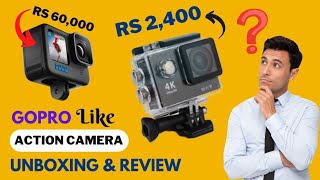 GoPro जस्तो सस्तो WiFi Action Camera  Review  4K HD एक्सन Cam  Rs 2400 [upl. by Akitan]