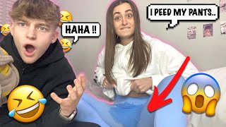 I PEED MYSELF PRANK ON BOYFRIEND CUTE REACTION [upl. by Attecnoc]