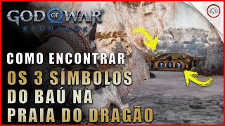 God of war Ragnarok Como encontrar os 3 símbolos do baú na Praia do Dragão  Super dica [upl. by Ahsaf223]