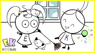 Emma amp Kate quotCats vs Toddlersquot  EK Doodles Funny Cartoon Animation [upl. by Ikiv]