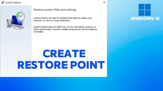 Creating A Windows 10 System Restore Point StepByStep Guide [upl. by Alahs]