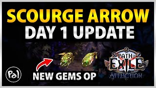 PoE 3 23 Scourge Arrow of Menace is kinda Crazy  Day 1 Affliction Update Caustic Arrow [upl. by Ellives]