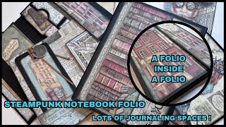 Steampunk Notebook FolioStamperiaLady VagabondSir Vagabond junkjournaljournal scrapbooking [upl. by Oidiple]