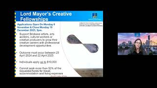 Creative Sparks Grants program and Lord Mayors Creative Fellowships [upl. by Bernadette]