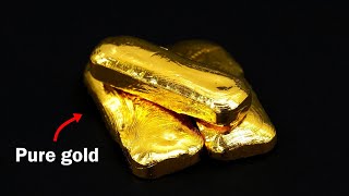 Turning old jewelry into pure gold bars [upl. by Heron]