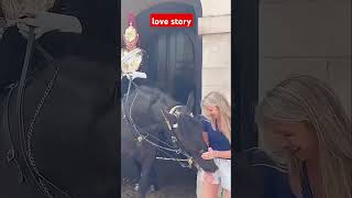 Lovely momentshorse buckinghampalace royalhorseguard tourist horseguard [upl. by Scotty]