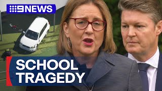 Victorian Premier on fatal school crash in Hawthorn East  9 News Australia [upl. by Nadabb]